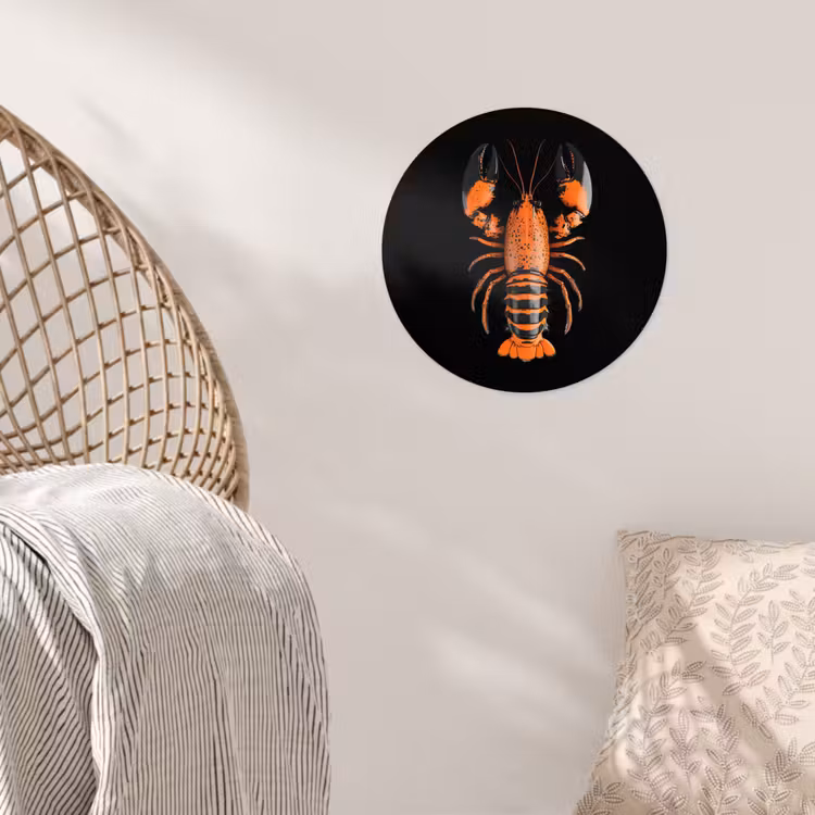 Behangcirkel - Kreeft - Oranje - Zwart - Modern — 5