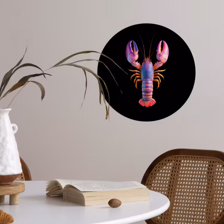 Behangcirkel - Kreeft - Paars - Roze - Zwart - Stippen - Lila — 4