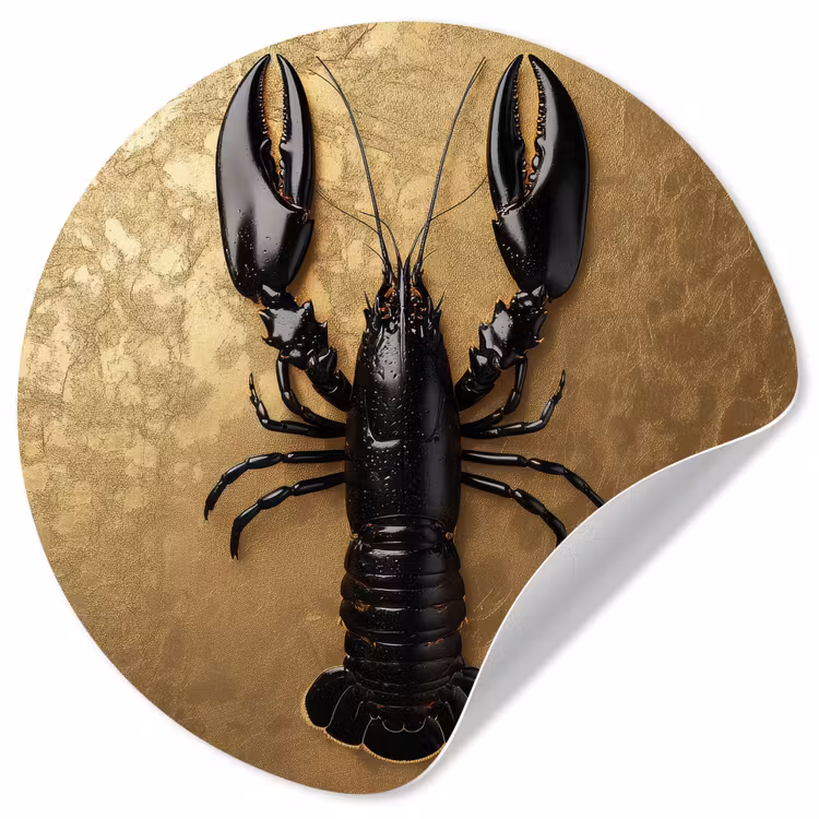 Behangcirkel - Kreeft - Zwart - Goud - Luxe — 1