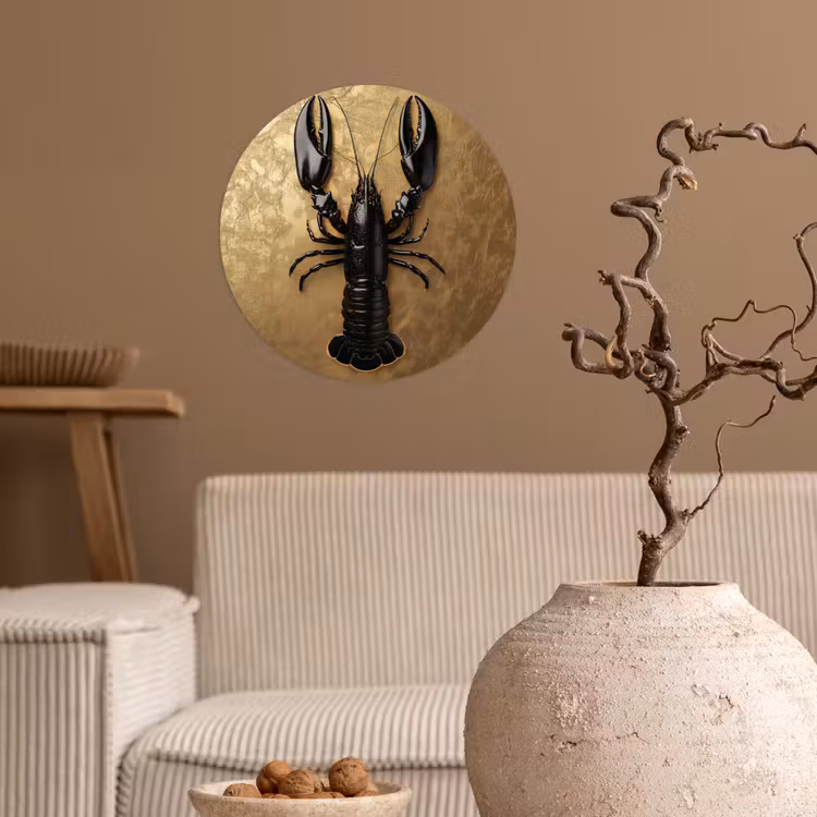 Behangcirkel - Kreeft - Zwart - Goud - Luxe — 2