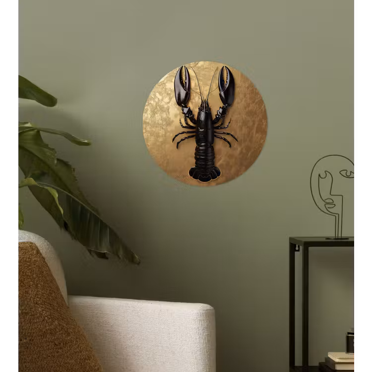 Behangcirkel - Kreeft - Zwart - Goud - Luxe — 3
