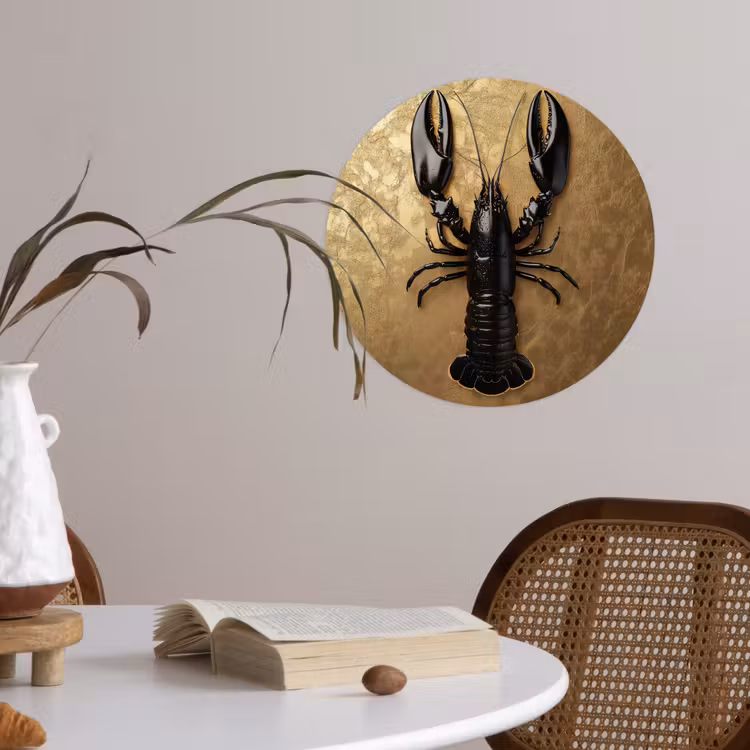 Behangcirkel - Kreeft - Zwart - Goud - Luxe — 4