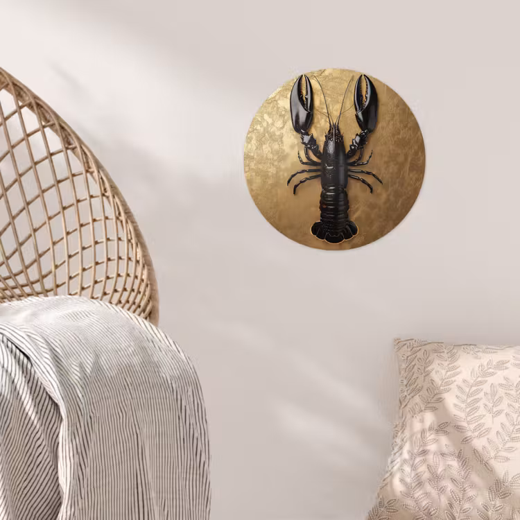 Behangcirkel - Kreeft - Zwart - Goud - Luxe — 5