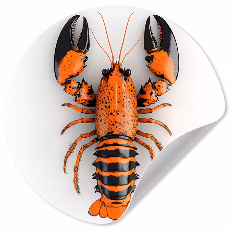 Behangcirkel - Kreeft - Zwart - Oranje - Wit - Uniek — 1