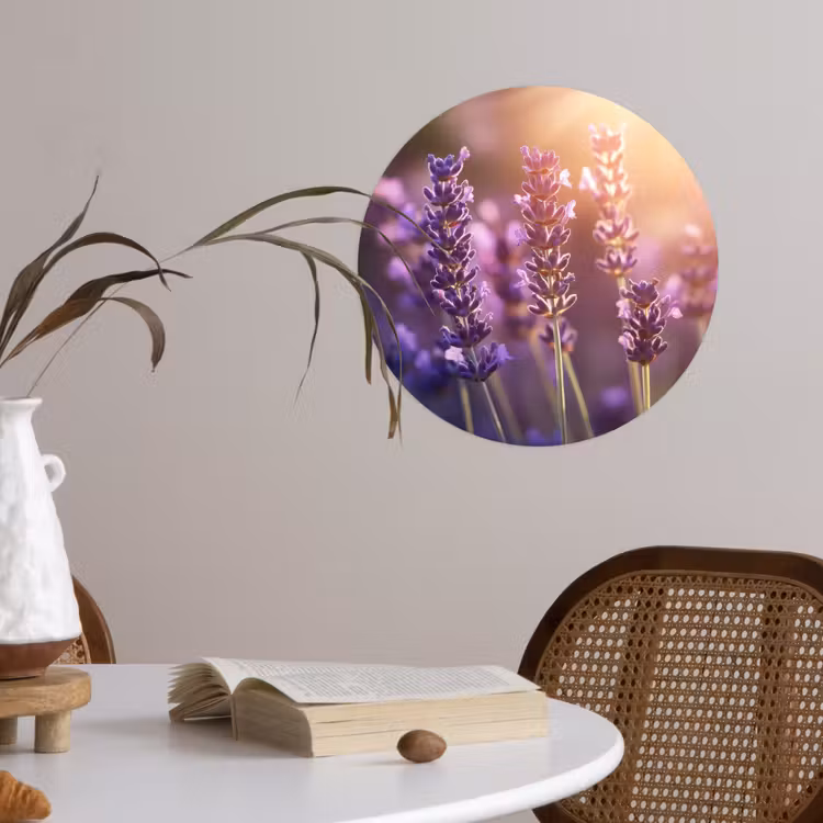 Behangcirkel - Lavendelbloemen - Paars - Zonlicht — 4