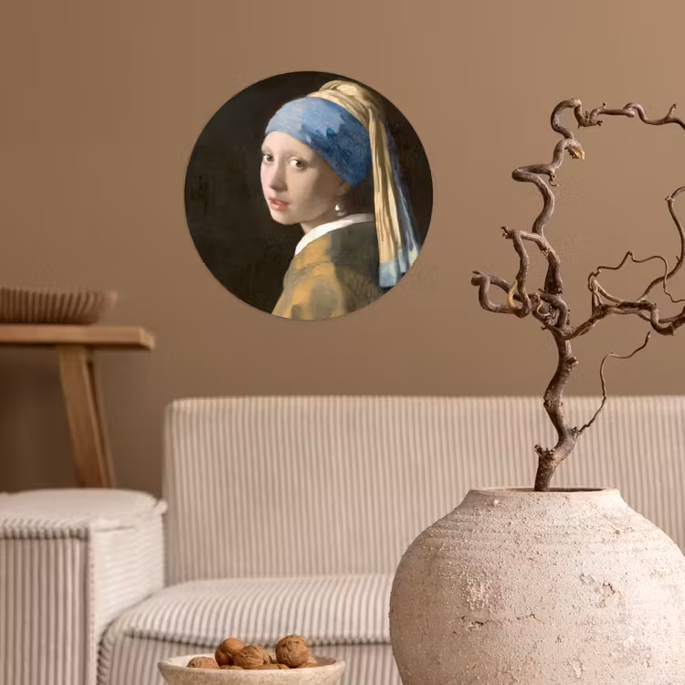Behangcirkel - Meisje met de Parel - Schilderij van Johannes Vermeer — 2