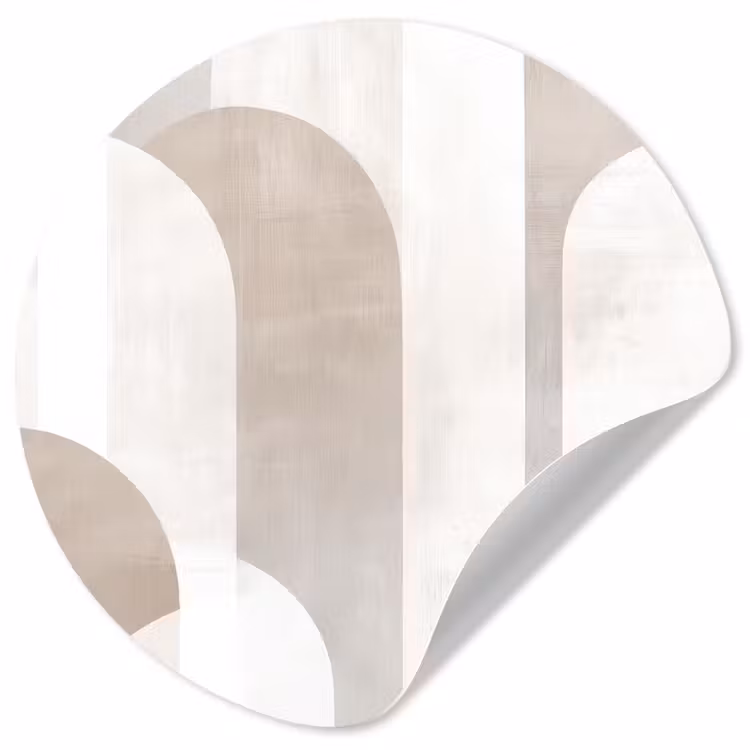 Behangcirkel - Abstracte bogen - Modern - Beige — 1