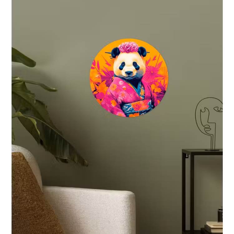Behangcirkel - Kimono - Roze - Panda - Bloemenkroon — 3