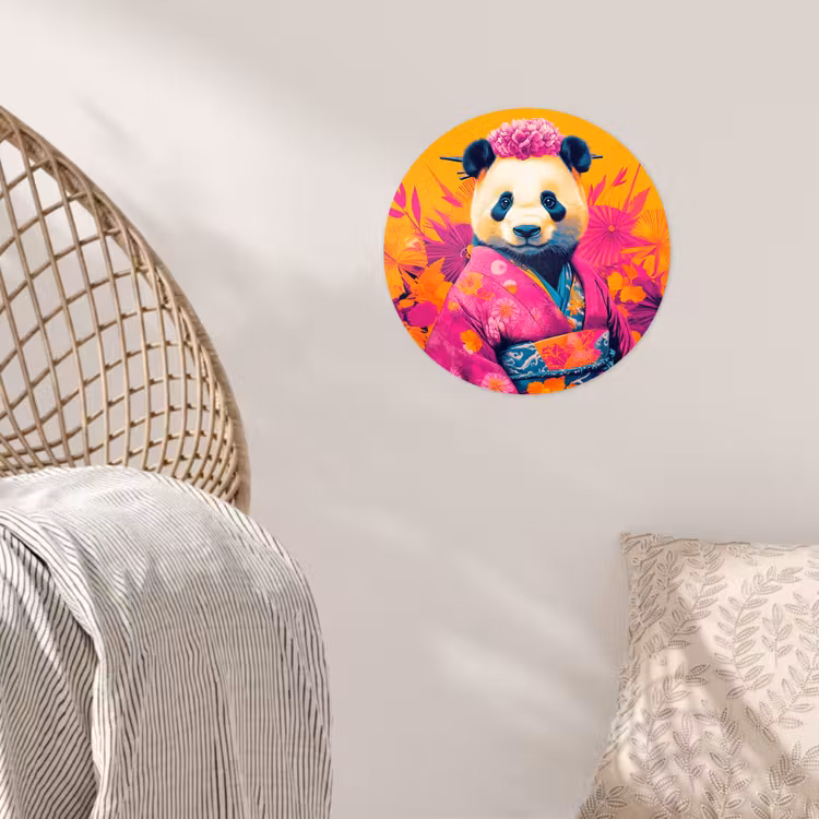 Behangcirkel - Kimono - Roze - Panda - Bloemenkroon — 5