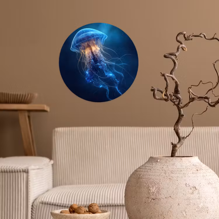 Behangcirkel - Kwal - Lichtgevend - Tentakels - Blauw — 2