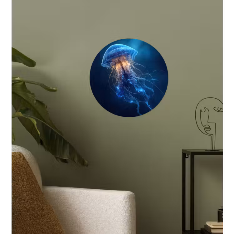 Behangcirkel - Kwal - Lichtgevend - Tentakels - Blauw — 3