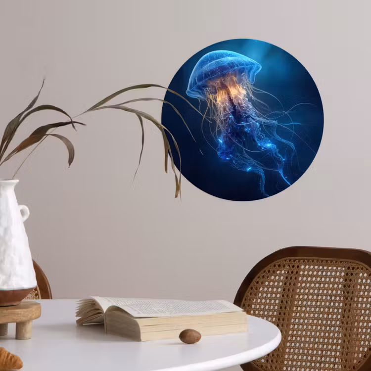 Behangcirkel - Kwal - Lichtgevend - Tentakels - Blauw — 4