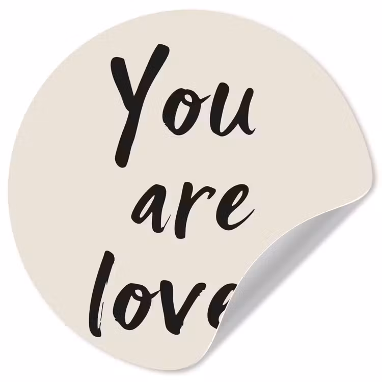 Behangcirkel - Minimalistisch - Beige - Love — 1