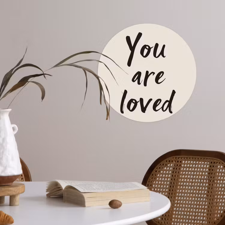 Behangcirkel - Minimalistisch - Beige - Love — 4