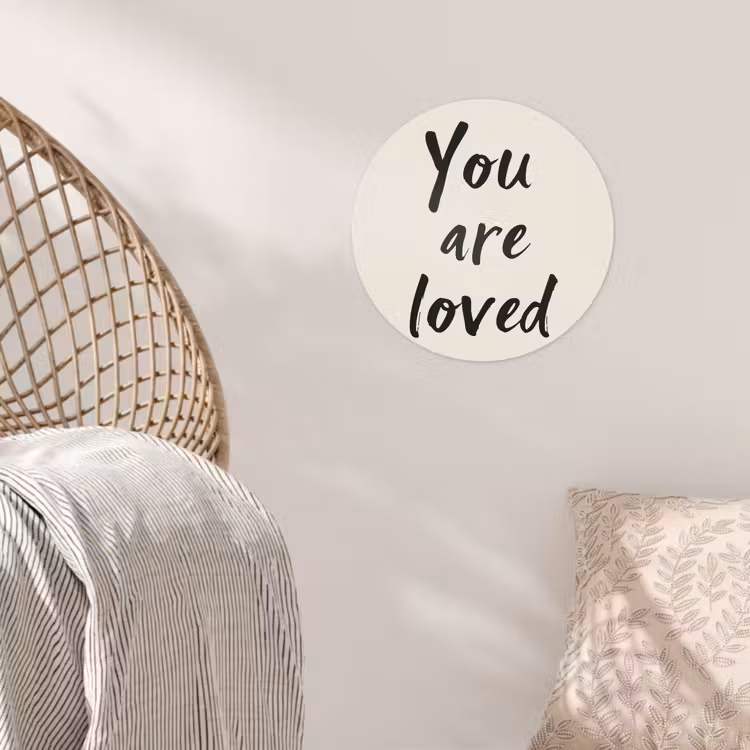 Behangcirkel - Minimalistisch - Beige - Love — 5