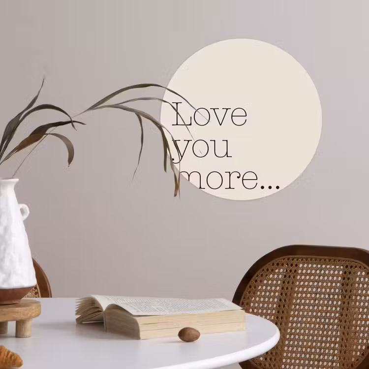 Behangcirkel - Minimalistisch - Love - Beige — 4