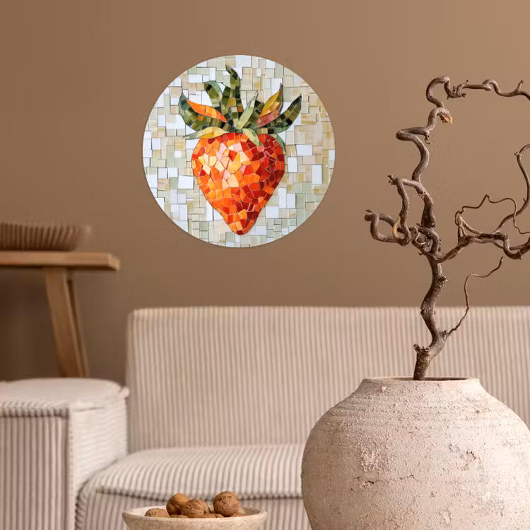 Behangcirkel - Aardbei - Rood - Mozaïek - Fruit — 2