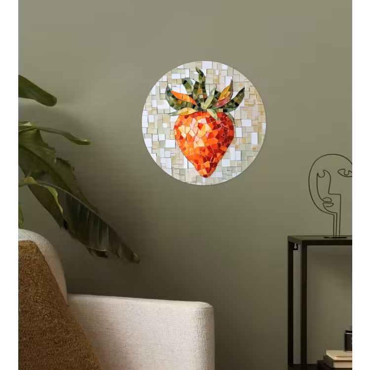 Behangcirkel - Aardbei - Rood - Mozaïek - Fruit — 3
