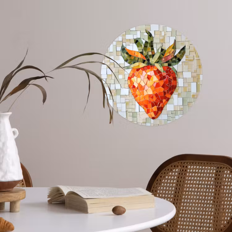 Behangcirkel - Aardbei - Rood - Mozaïek - Fruit — 4