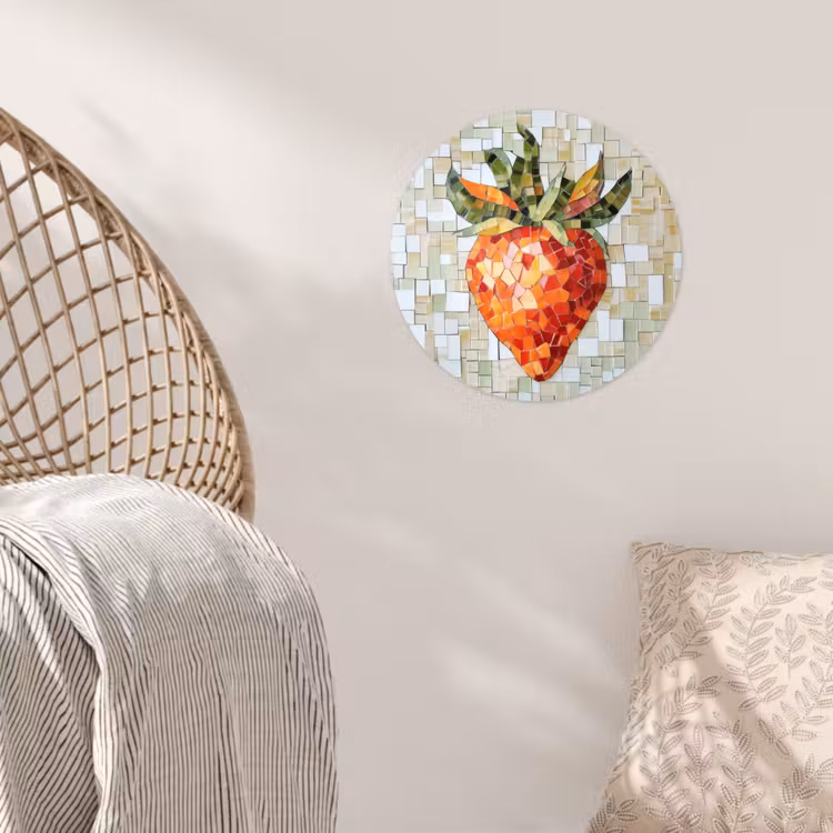 Behangcirkel - Aardbei - Rood - Mozaïek - Fruit — 5