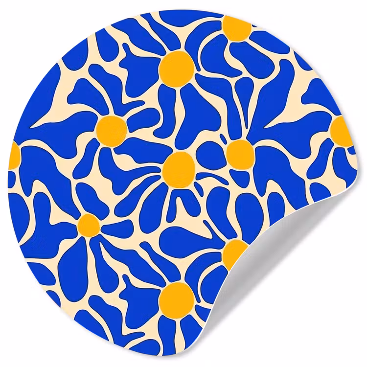 Behangcirkel - Abstract - Bloem - Blauw — 1