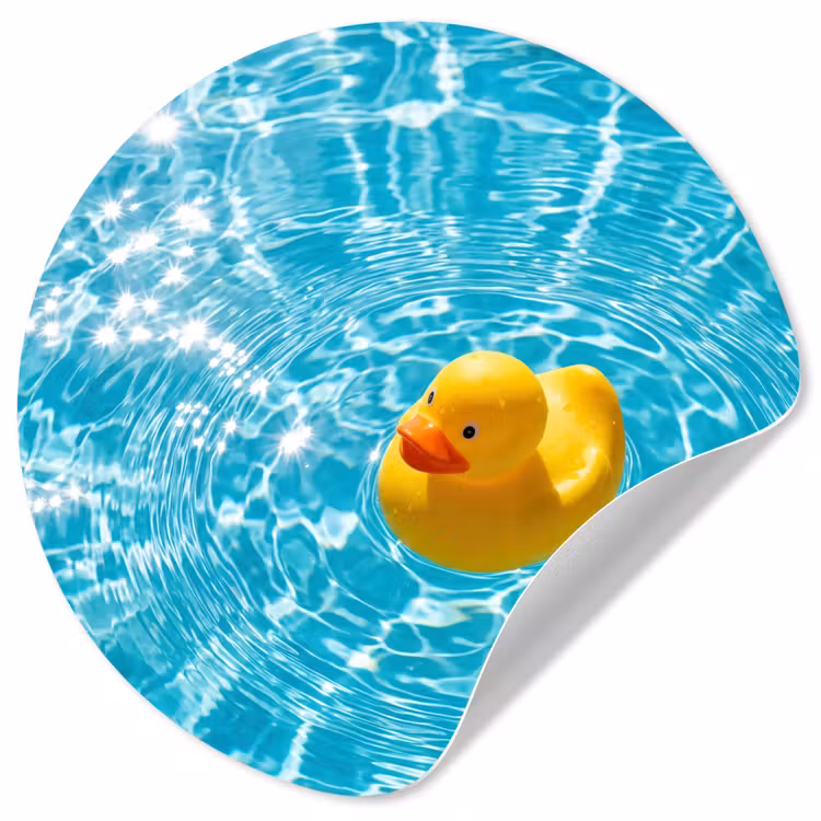 Behangcirkel - Badeend - Dobberen - Blauw — 1
