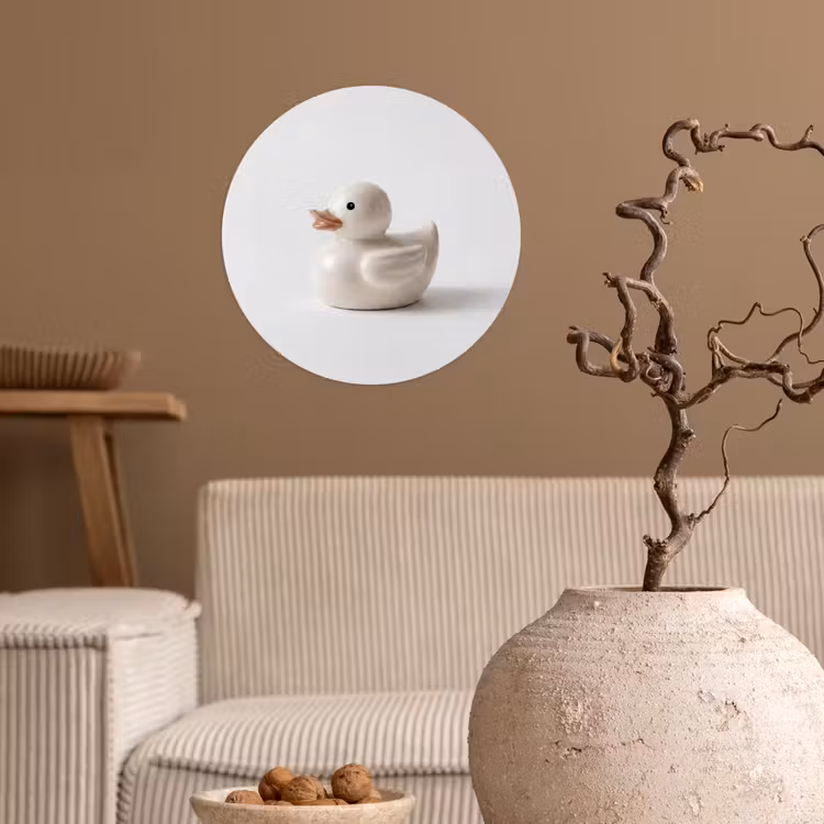 Behangcirkel - Badeend - Minimalistisch - Wit — 2