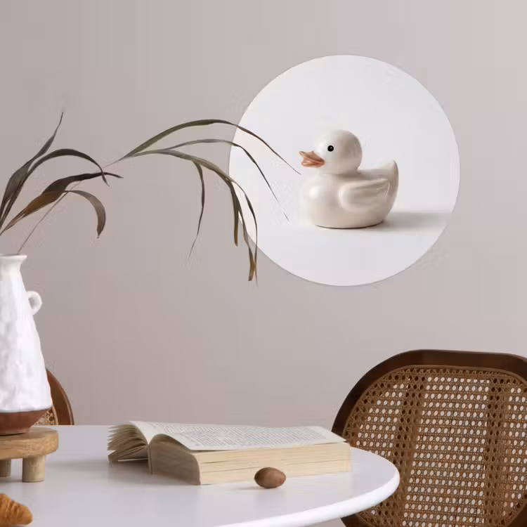 Behangcirkel - Badeend - Minimalistisch - Wit — 4