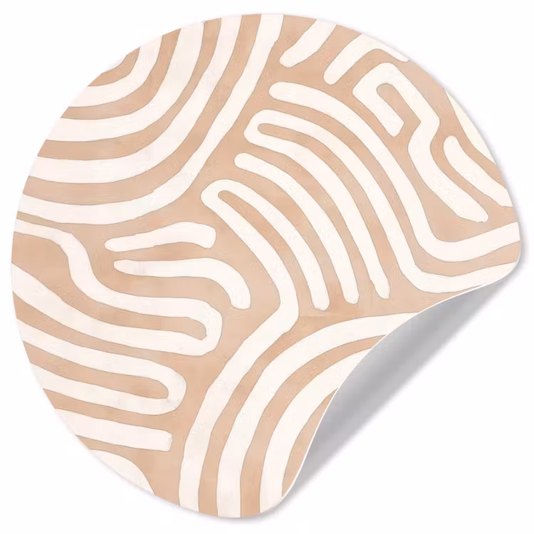 Behangcirkel - Beige - Aardspatroon — 1