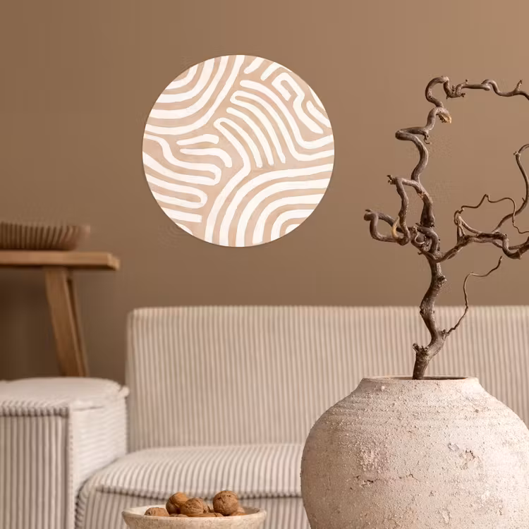Behangcirkel - Beige - Aardspatroon — 2