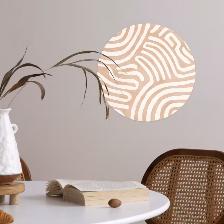 Behangcirkel - Beige - Aardspatroon — 4