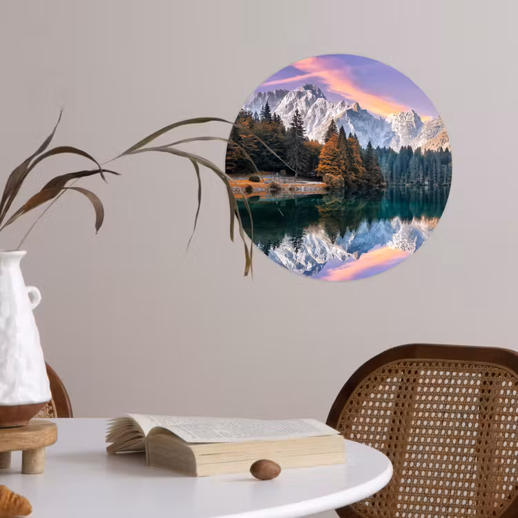Behangcirkel - Bergen - Bos - Water - Lucht - Roze - Paars — 4