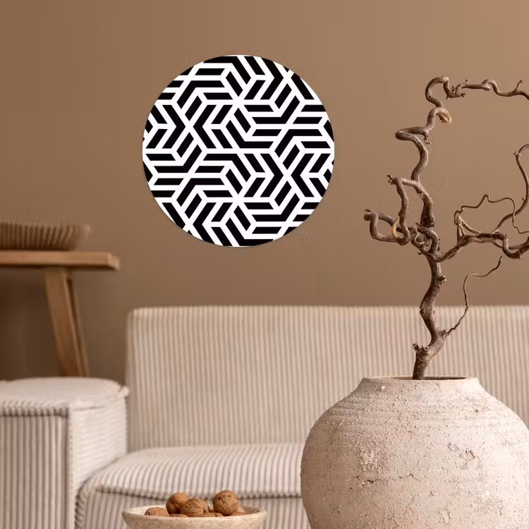Behangcirkel - Design - Geometrie - Patroon - Zwart - Wit — 2
