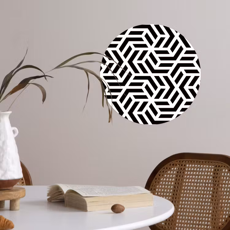 Behangcirkel - Design - Geometrie - Patroon - Zwart - Wit — 4
