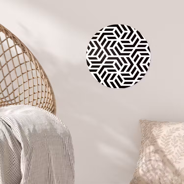 Behangcirkel - Design - Geometrie - Patroon - Zwart - Wit — 5