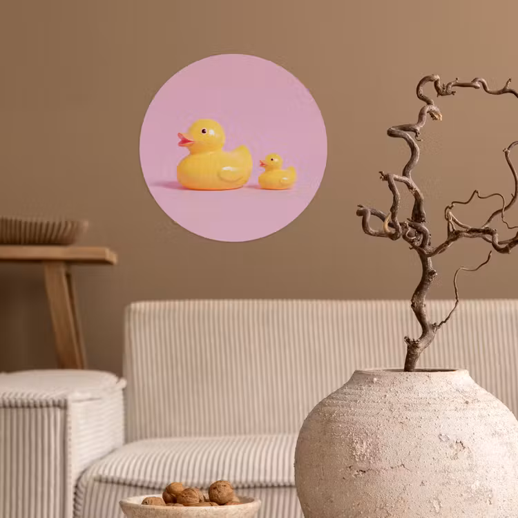 Behangcirkel - Eendjes - Vrolijk - Roze — 2