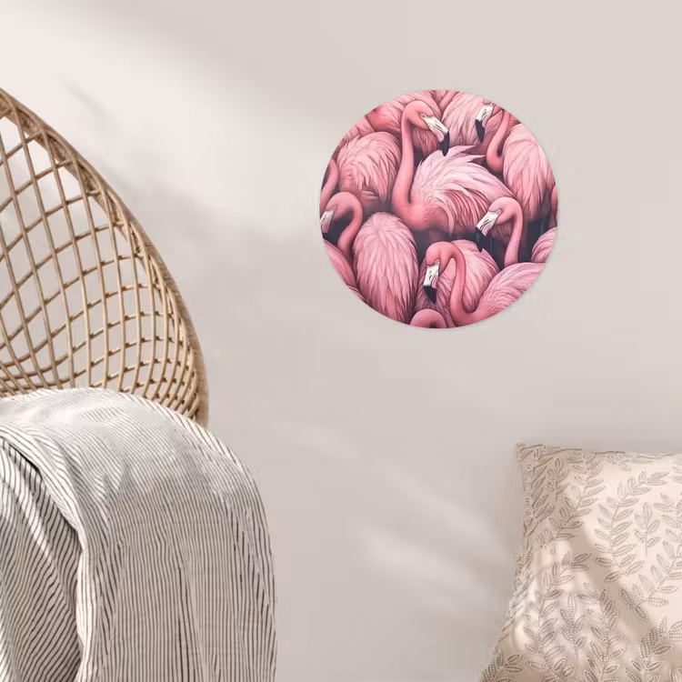 Behangcirkel - Flamingo - Roze - Dieren — 5
