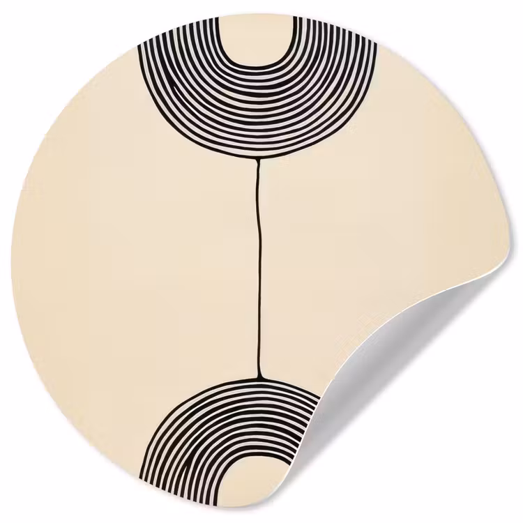Behangcirkel - Geometrische bogen - Minimalistisch - Symmetrisch — 1