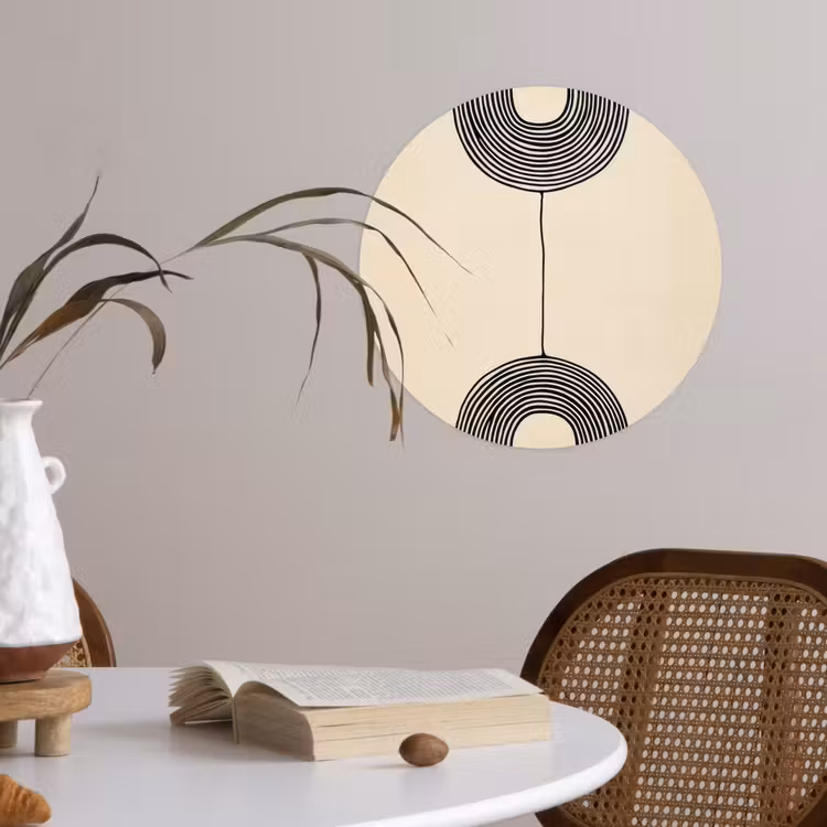 Behangcirkel - Geometrische bogen - Minimalistisch - Symmetrisch — 4