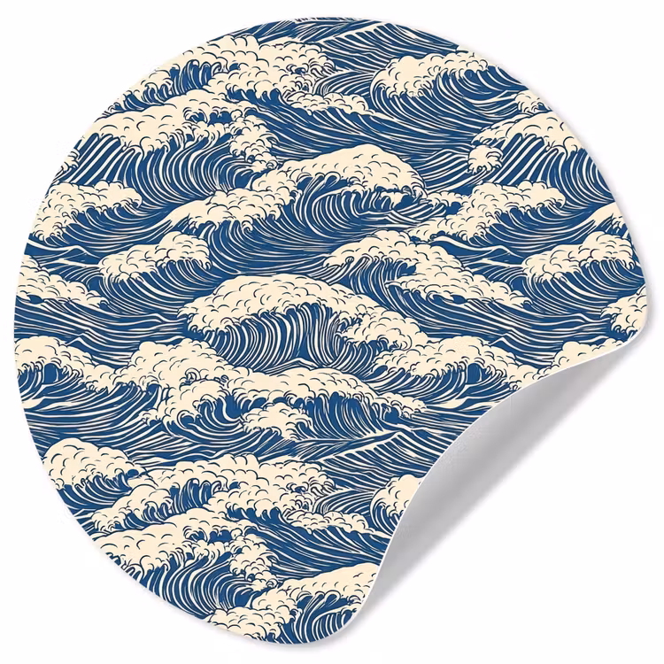 Behangcirkel - Golven - Klassiek - Blauw — 1