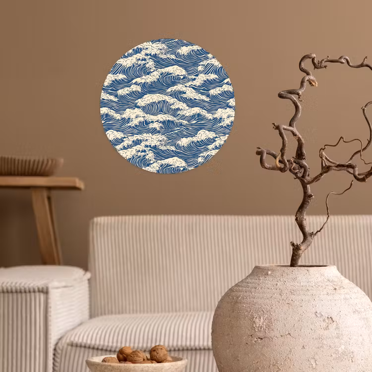 Behangcirkel - Golven - Klassiek - Blauw — 2
