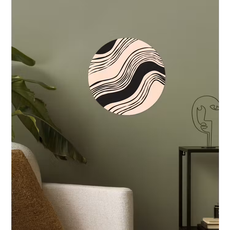 Behangcirkel - Golven - Zwart - Zandkleur — 3