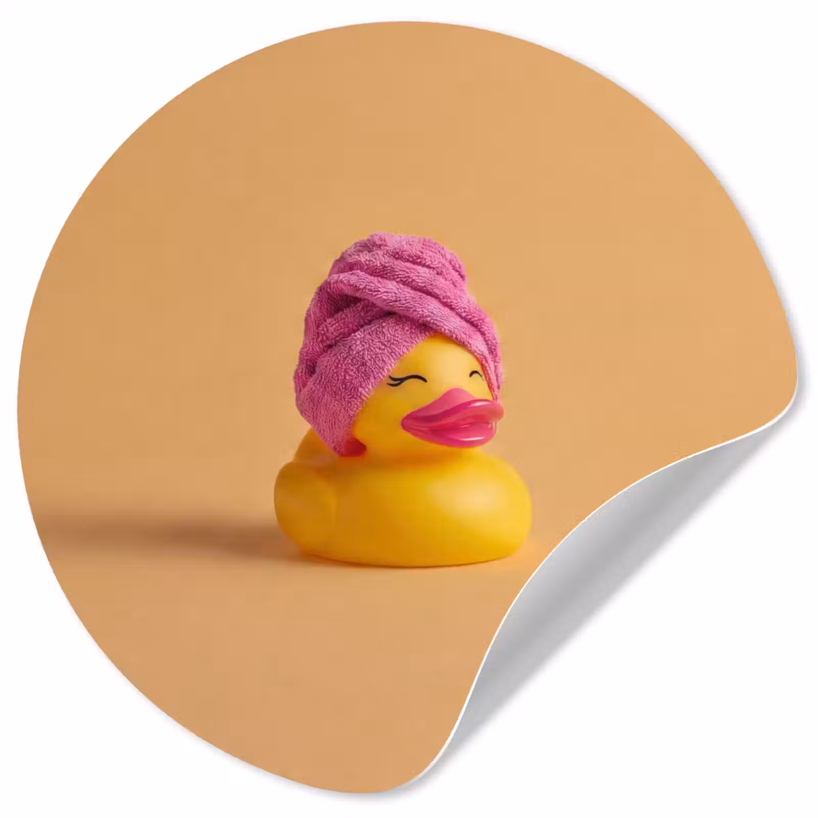 Behangcirkel - Badeend - Handdoek - Kleurrijk — 1