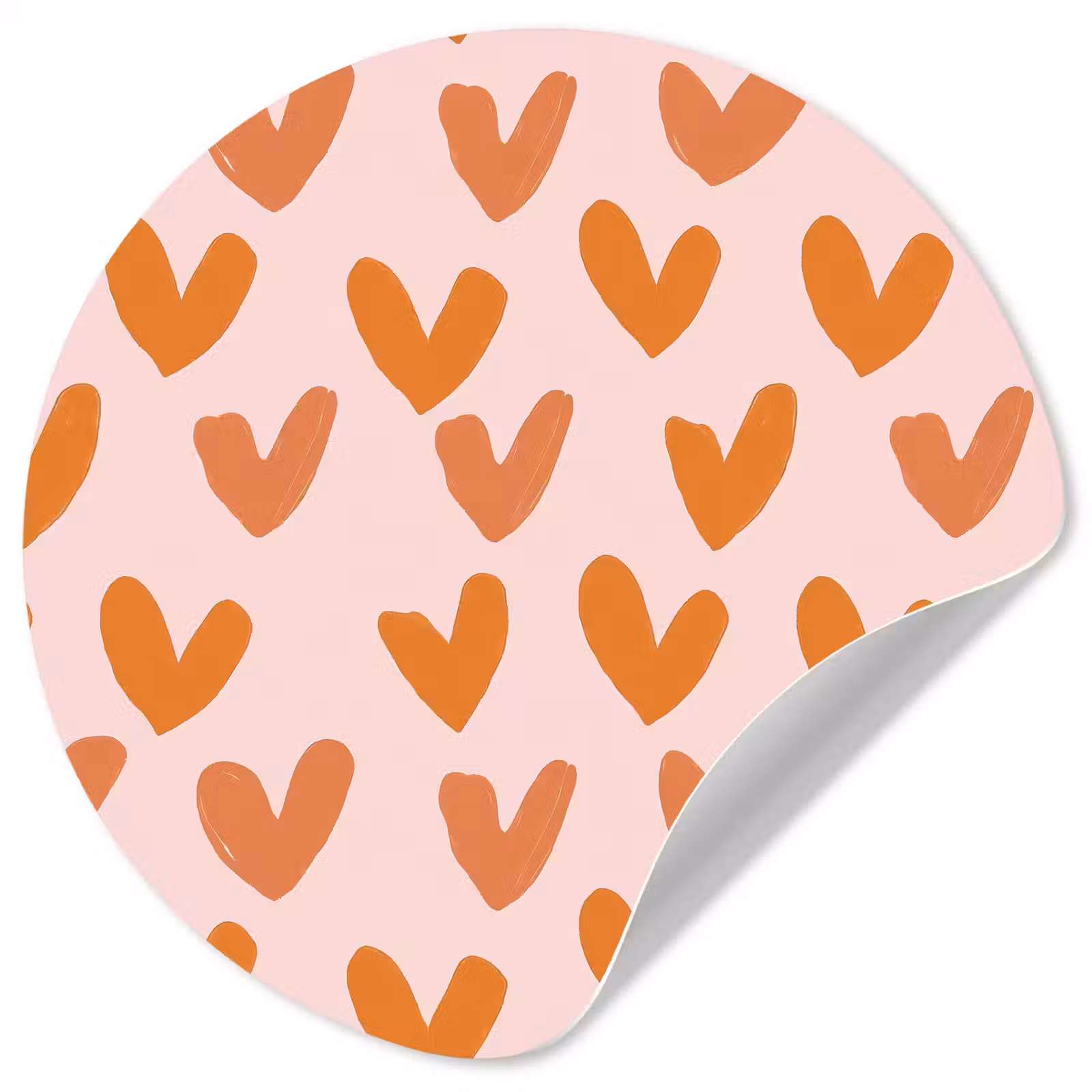 Behangcirkel - Hartjes - Getekend - Oranje — 1