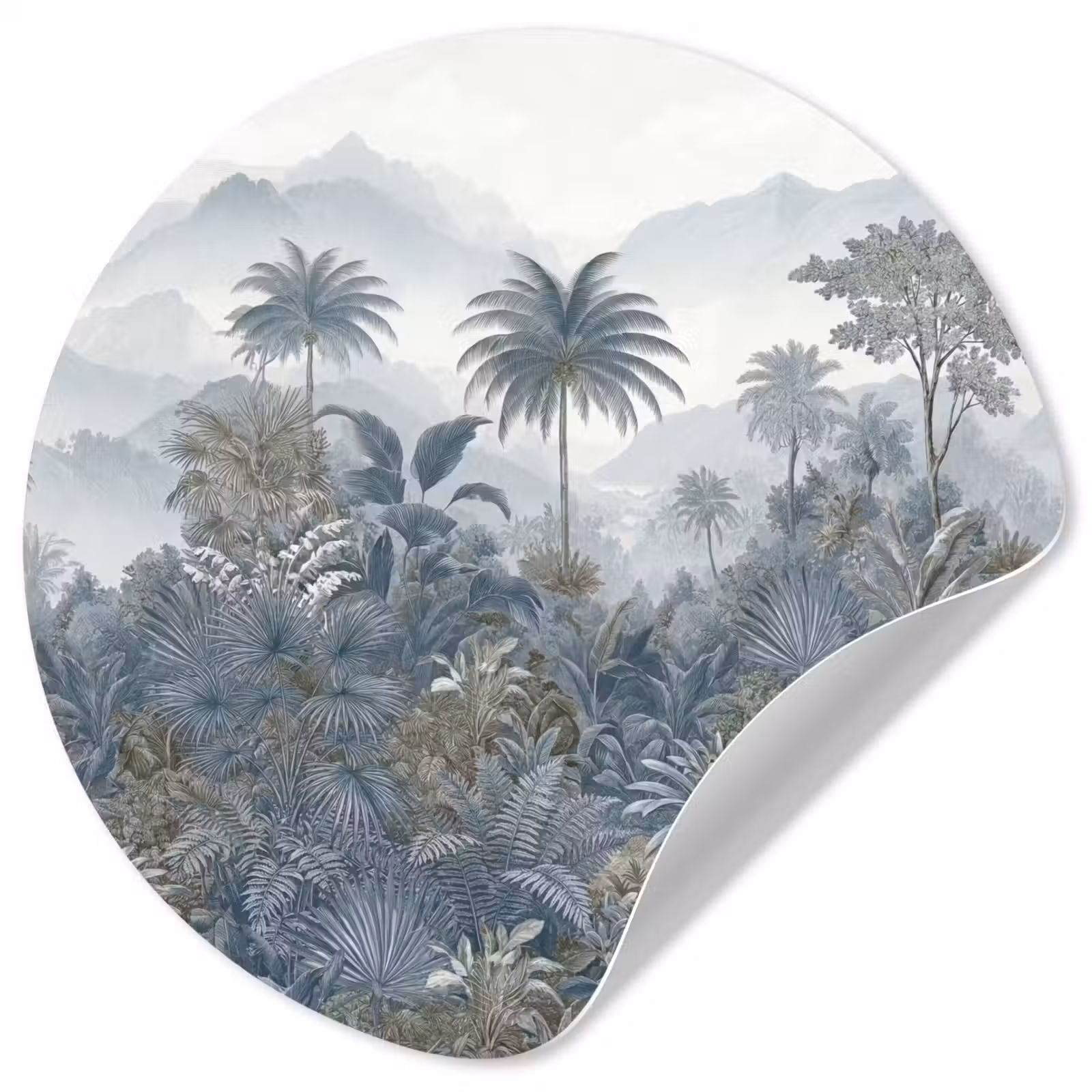 Behangcirkel - Jungle - Landschap - Blauw — 1