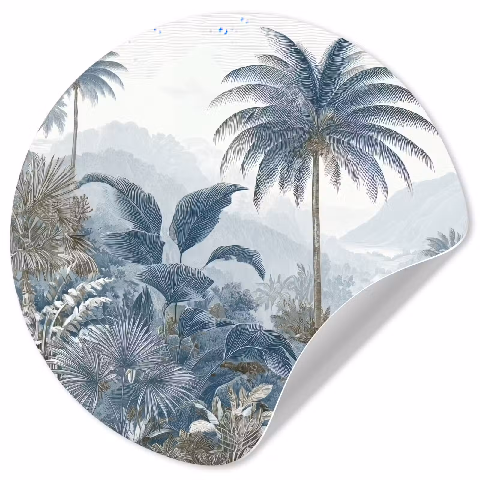 Behangcirkel - Jungle - Modern - Blauw - Groen — 1