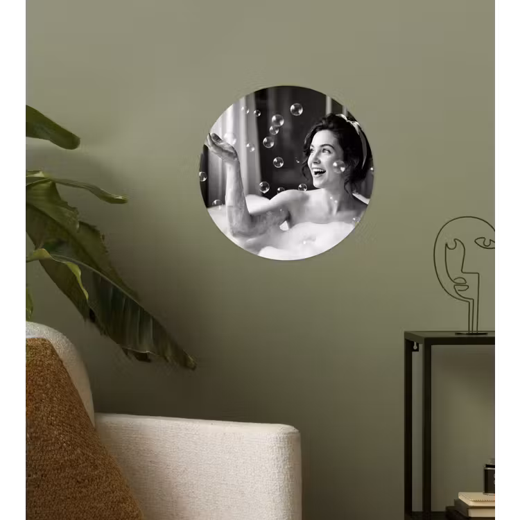 Behangcirkel - Bad - Bubbels - Zwart - Wit — 3