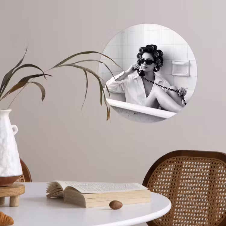 Behangcirkel - Bad - Vrouw - Zwart - Wit — 4