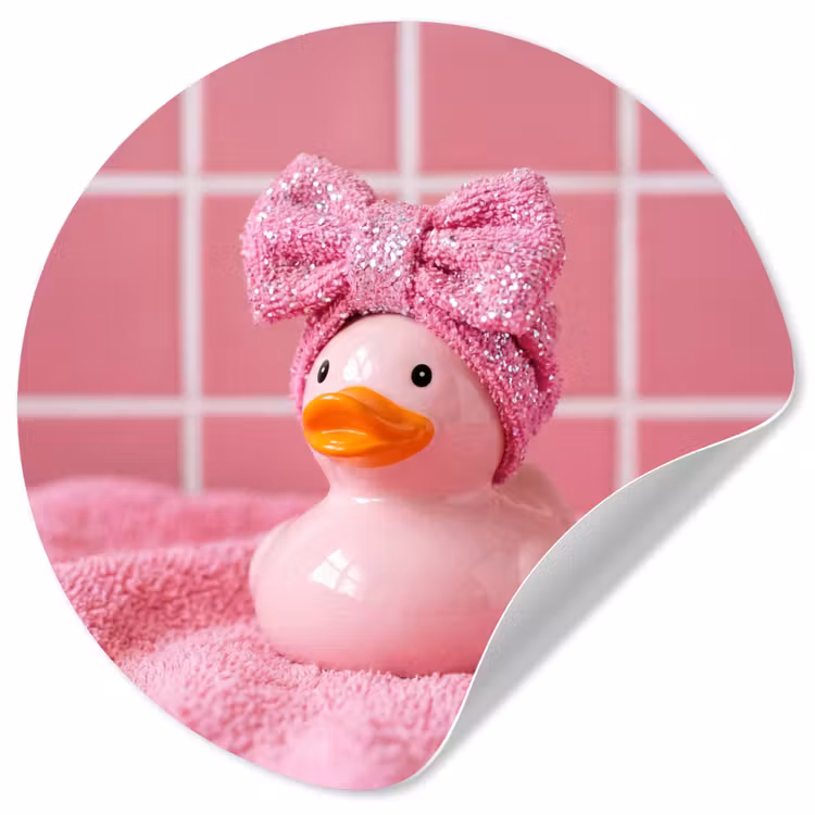 Behangcirkel - Badeend -Strik - Roze — 1