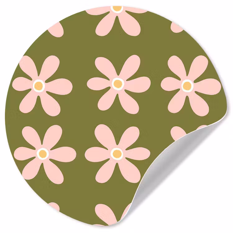Behangcirkel - Bloem - Modern - Groen — 1